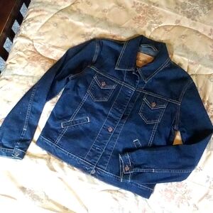 Levi Strauss dark blue denim Jacket size Small TTS like new EUC 36" chest